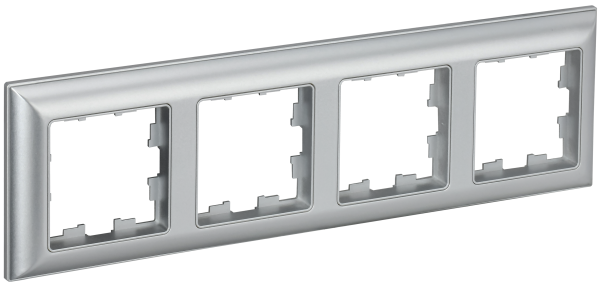 BRITE Рамка 4-мест. РУ-4-Бр алюм./алюм. IEK