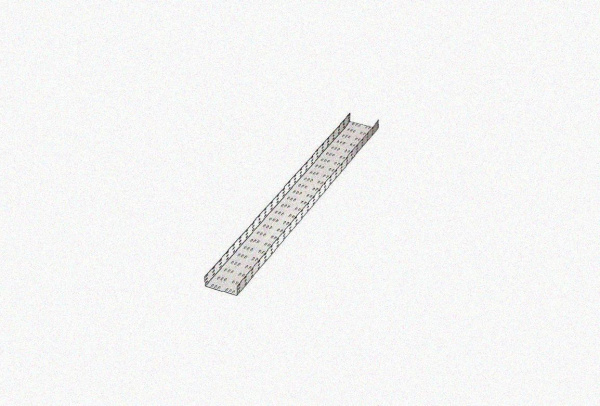 Лоток замковый перфорированный ЛМЗ 600х65х3000 УХЛ1, оцинкованный лист, S1,5