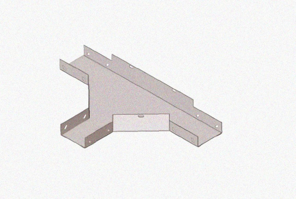 Лоток тройниковый глухой ОТГ 100х25 УТ1,5, оцинкованный лист S1,0
