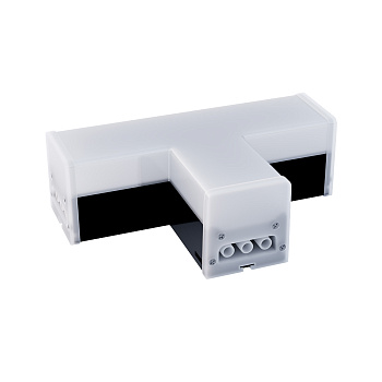 30-16 Светильник-коннектор светодиодный Т-образный 10Вт, 230В/50Гц, 1000лм, 4000К, IP40, чёрный, 181x116,5x55мм, поликарбонат APEYRON