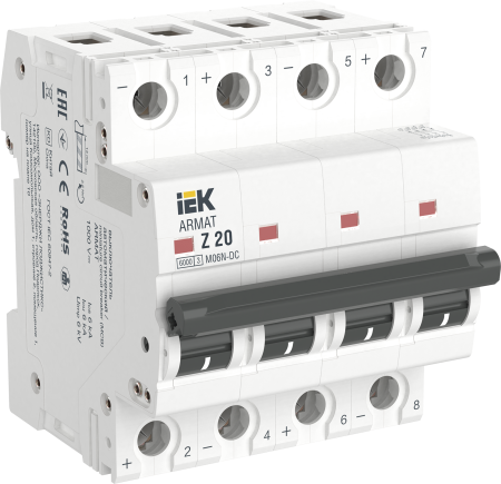Выключатель автоматический ВА МОД M06N-DC 4П Z 20А ARMAT IEK