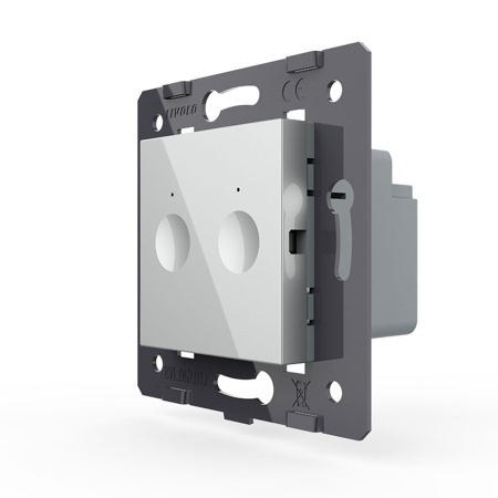 Двухклавишный сенсорный выключатель Module, цвет серый (механизм) Livolo