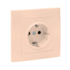 Валенсия Розетка 1-местная с/з 16А кремовая с защ, штор, EKF