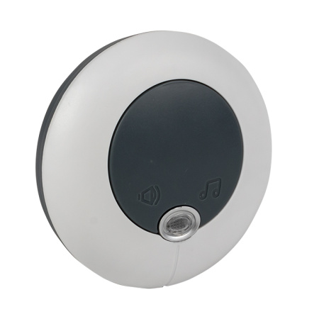 Звонок беспр, в розетку Powerself (230В, бел,-сер, 51 мелод, с индик, 4 ур)  EKF