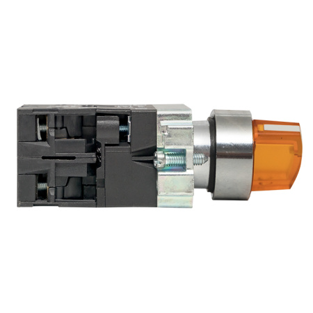 Переключатель BD21 2P c желтой подстветкой 24В NO PROxima EKF