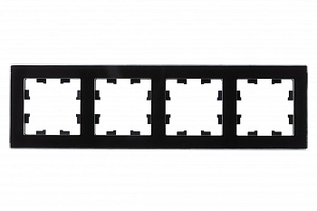 ATLASDESIGN NATURE Рамка горизонт/вертик 4 пост . органическое стекло черный IP20 Schneider Electric