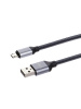 Дата-кабель, ДК 10, USB - micro USB, 1 м, тканевая оплетка, серый, TDM