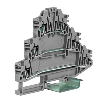 HLD.2/GR(Ex) пружинный зажим трех-уровневый 2,5 кв.мм, серый DKC