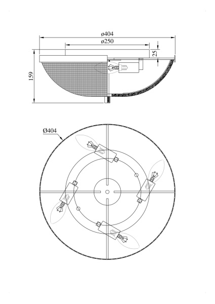 Потолочный светильник 4*E14 40Вт Никель IP20 Coupe C046CL-04N Maytoni