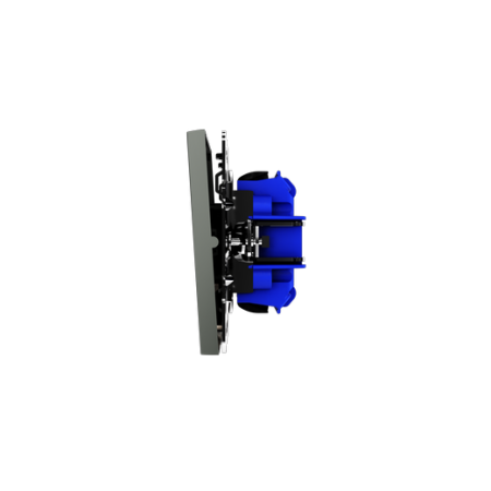 Выключатель встраиваемый Voltum S70 двухклавишный с подсветкой 10А, (титан)