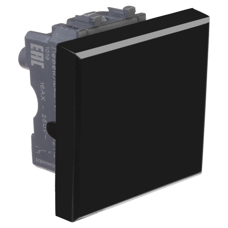 Переключатель одноклавишный модульный, "Avanti", "Черный квадрат", 2 модуля DKC