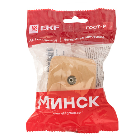 Минск Розетка TV 1-местная ОП 75Ом 5-862МГц светлое дерево EKF