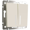 Выключатель двухклавишный с подсветкой (айвори матовый) СУ IP20 Werkel