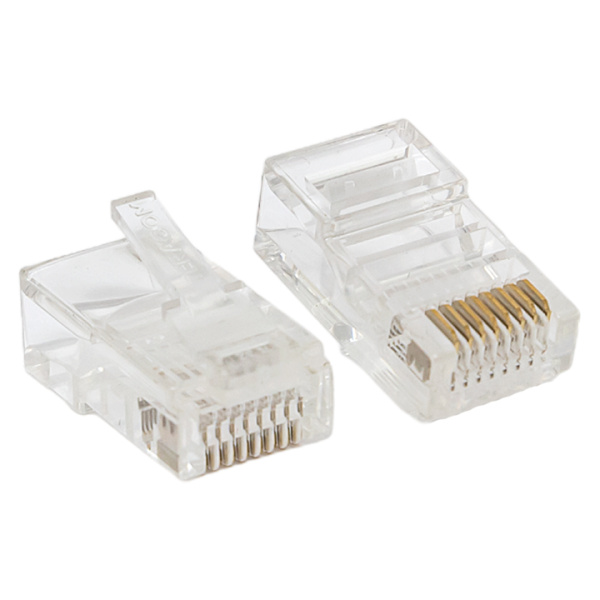 Коннектор RJ-45 TERACOM PRO неэкранированный 8P8C 30мкд Cat,5E универсальный (упак,10шт) EKF