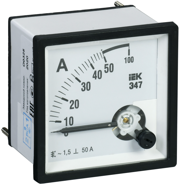 Амперметр аналоговый Э47 50А класс точности 1,5 96х96мм IEK