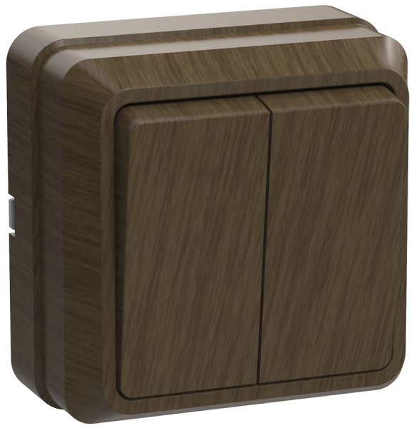 Выключатель 2-клавишный ОУ ВС20-2-0-ОД 10А ОКТАВА дуб IEK