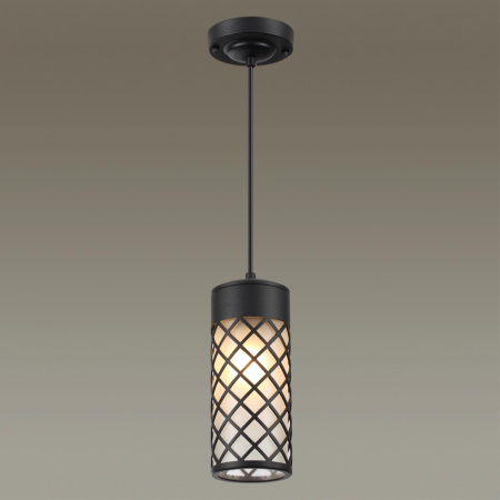 Ландшафтный св-к-подвес E27 1*60W IP44 DUNES черный/стекло ODEON LIGHT