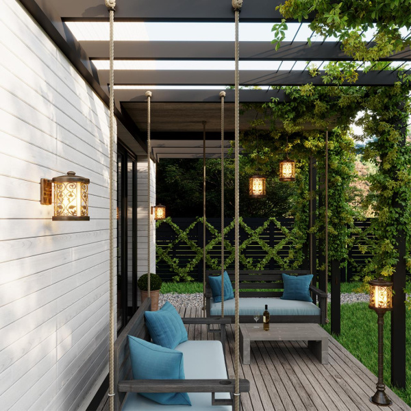 Уличный св-к-подвес IP44 E27 100W 220V LAGRA патина коричневый ODEON LIGHT