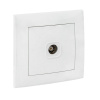 Валенсия Розетка телевизионная 1-местная проходная 14дБ-240МГц белая EKF