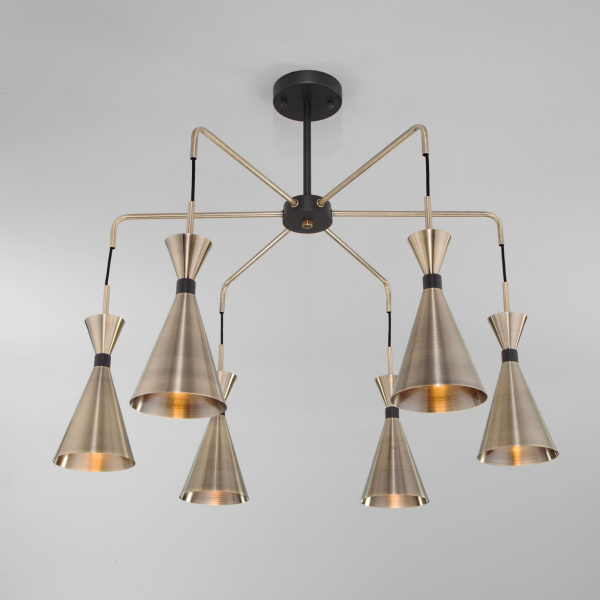 Люстра с плафонами 6*E14 60Вт латунь, черный IP20 Glustin (316/6 латунь / черный) Bogate's