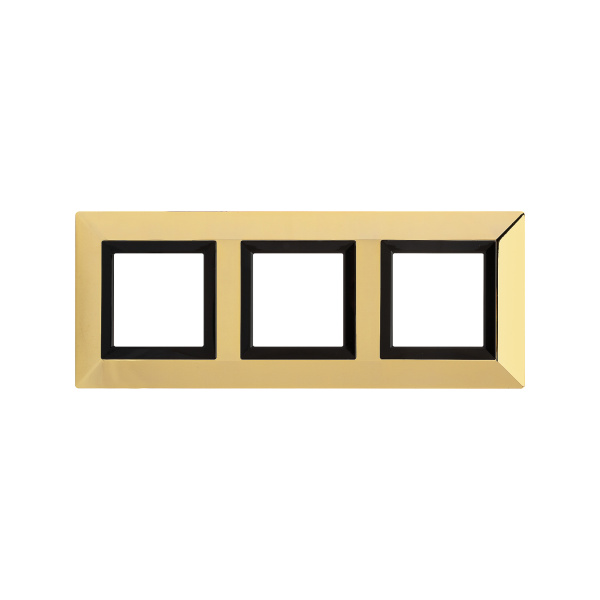Рамка из металла, "Avanti", золотая, 3 поста (6 мод.) DKC