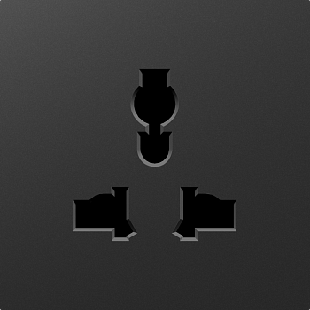 Donel A07 матовый карбон накладка для розетки мультистандарт, со шторками 16A 250 В~,серия DB