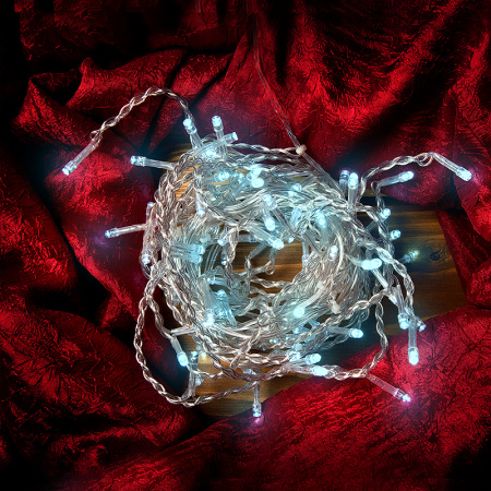 Гирлянда новогодняя "Нить" GLFG-200-1000-IP20-X-6 200 диодов 10м с контроллером 8 режимов General