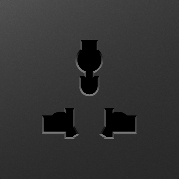 Donel A07 матовый карбон накладка для розетки мультистандарт, со шторками 16A 250 В~,серия DB