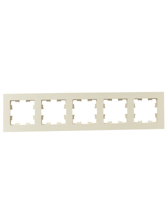 BRITE Рамка 5-мест. РУ-5-Бр беж. рифленый IEK