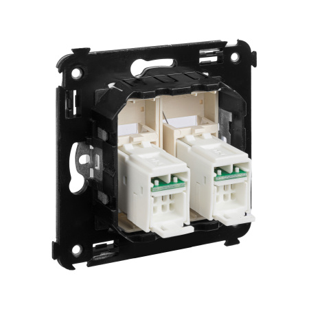 Компьютерная розетка RJ-45 в стену, кат.6 двойная,"Avanti", "Ванильная дымка" DKC