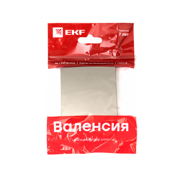 Валенсия Лицевая панель кнопки звонка 10А кашемир EKF