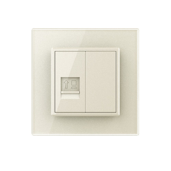 Розетка интернет одинарная RJ-45 кат.6 1 пост, цвет жемчужный Livolo