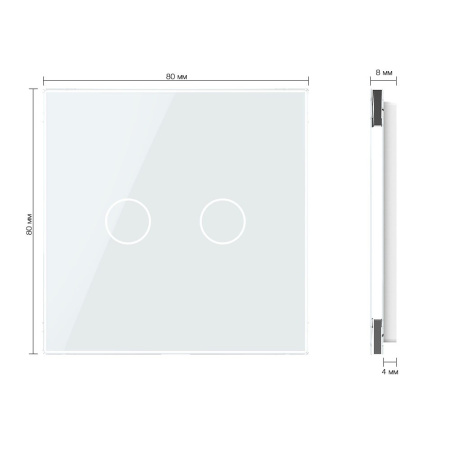 Панель для двухклавишного выключателя белая Livolo