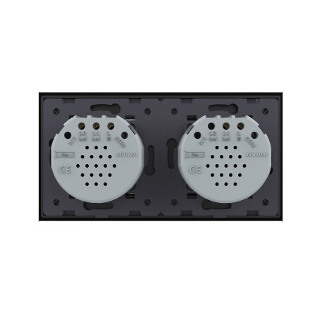 Сенсорный выключатель 3 клавиши (1-2), 2 поста Черный Livolo