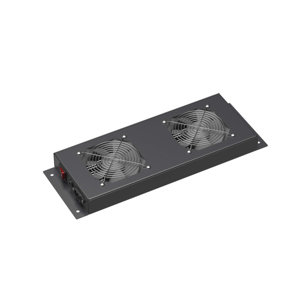 Потолочный модуль 2 вентилятора для крыши навесных и напольных 19" IT-корпусов ДКС серии STI/CQE шириной 600мм, RAL9005 DKC