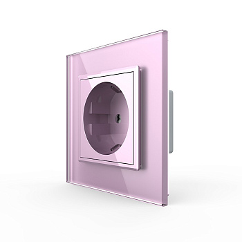 Розетка электрическая 16А 1 пост, цвет розовый Livolo