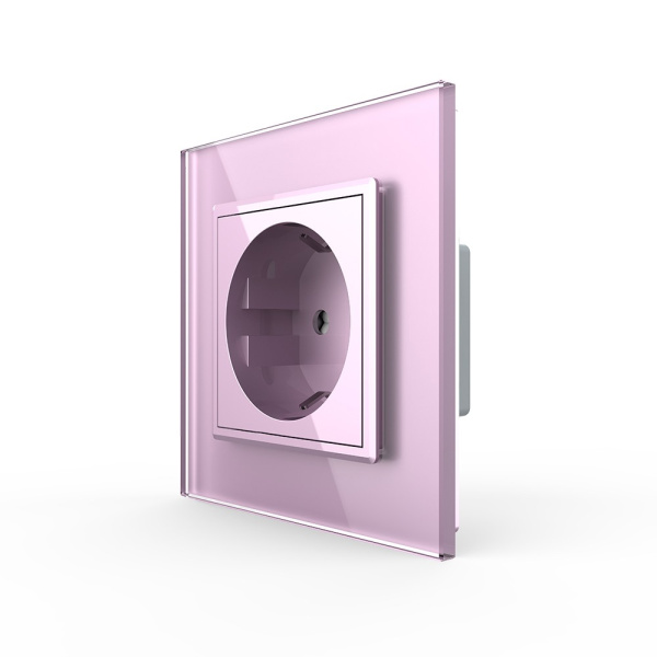 Розетка электрическая 16А 1 пост, цвет розовый Livolo