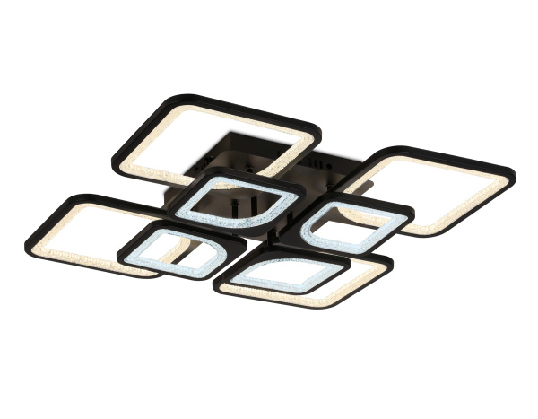 Светильник потолочный светодиодный с пультом FA4424/4+4 BK черный 150W 3000K+6400K/4200K/6400K+3000K 580*580*120 (ПДУ ИК) Ambrella Light