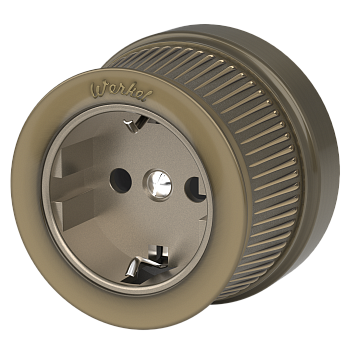 Розетка с заземлением (Бронзовый) Ретро ОУ IP20 Werkel