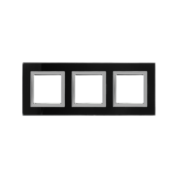 Рамка из натурального стекла, "Avanti", черная, 3 поста (6 мод.) DKC