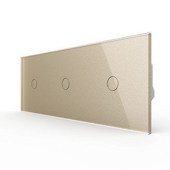 Сенсорный выключатель 3 клавиши (1-1-1), 3 поста, цвет шампань Livolo