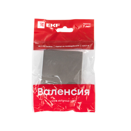 Валенсия Лицевая панель выключателя 1-кл, 10А графит EKF