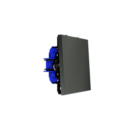 Выключатель с самовозвратом встраиваемый Voltum S70 двухклавишный 10А, (титан)