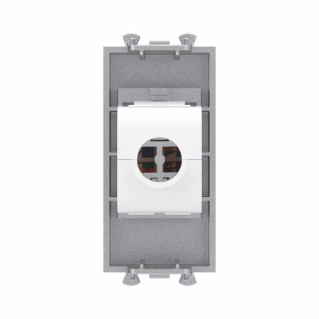 Компьютерная розетка RJ-45 без шторки модульная, кат.6А, "Avanti", "Закаленная сталь", 1 модуль DKC