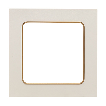 Стокгольм Рамка 1-местная белая с линией цвета шампань EKF