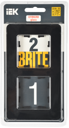 BRITE Рамка 2-мест. РУ-2-2-Бр стекло черн. RE IEK
