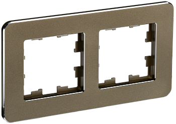 BRITE Рамка 2-мест. РУ-2-1-Бр металл латунь RE IEK