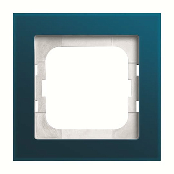 Busch-axcent Рамка горизонт/вертик 1 пост.стекло . морской бриз IP20 ABB