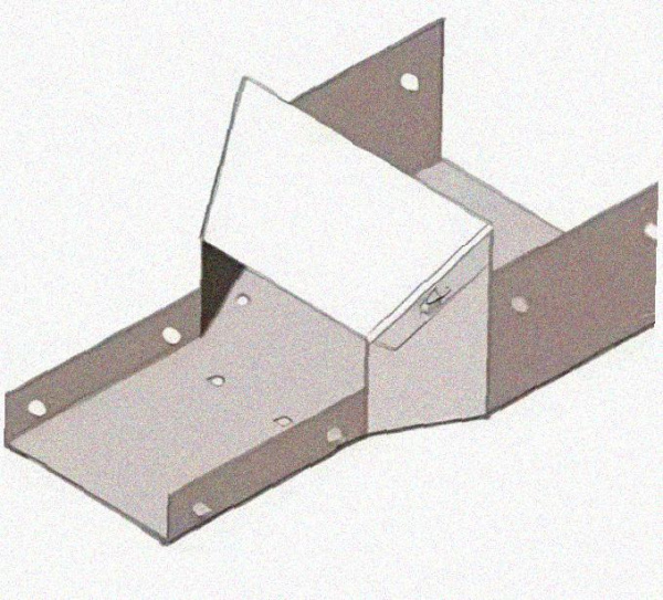 Лоток переходной замковый ЛПЗ 400х50-200х50 УТ1,5, оцинкованный лист, S1,0