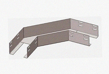 Лоток угловой замковый перфорированный КГЗ 100х50-135 УХЛ1 поворот на 135, оцинкованный лист, S1,0